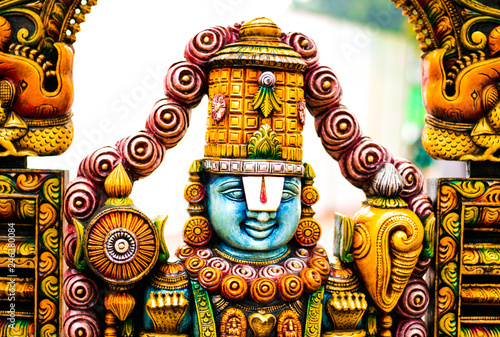 statue of lord venkateswara in indian temple