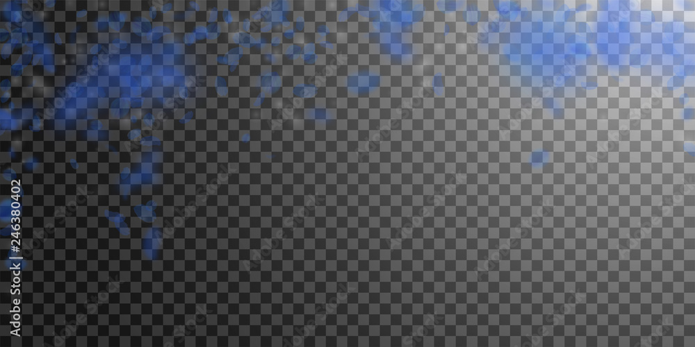 Dark blue flower petals falling down. Exquisite ro Dark blue flower petals falling down. Exquisite ro