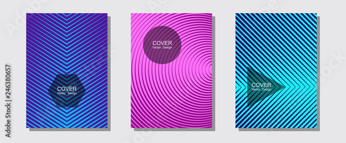 Halftone gradient texture vector cover layouts.