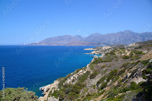 View of the mountains and the Mediterranean Sea, Crete, Greece