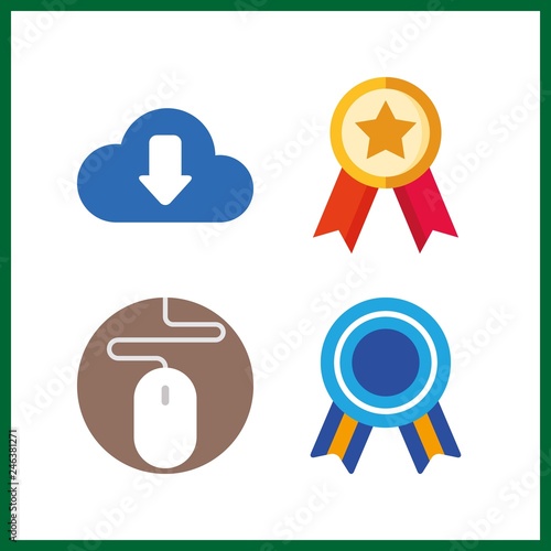 4 click icon. Vector illustration click set. mouse and quality icons for click works
