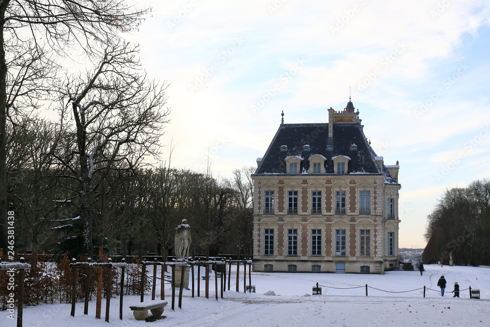 PARIS - France - Snow cover in Sceaux Park after storm Gabriel (30 JAN 2019)