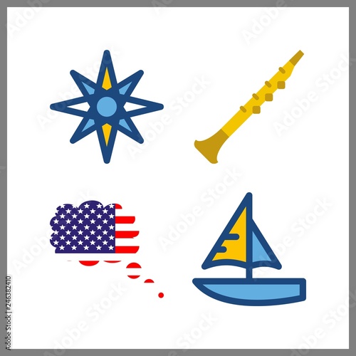 4 wind icon. Vector illustration wind set. sailboat and usa icons for wind works