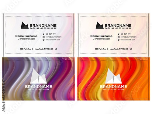 Vector modern creative and clean business card template, polygon background, flyer design, name card template. Corporate identity with abstract illustration. Vector company style for brandbook