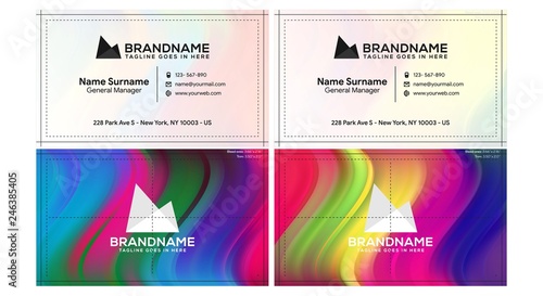 Vector modern creative and clean business card template, polygon background, flyer design, name card template. Corporate identity with abstract illustration. Vector company style for brandbook