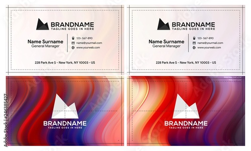 Vector modern creative and clean business card template, polygon background, flyer design, name card template. Corporate identity with abstract illustration. Vector company style for brandbook