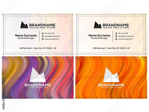 Vector modern creative and clean business card template, polygon background, flyer design, name card template. Corporate identity with abstract illustration. Vector company style for brandbook