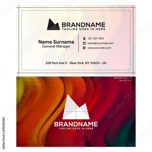 Vector modern creative and clean business card template, polygon background, flyer design, name card template. Corporate identity with abstract illustration. Vector company style for brandbook
