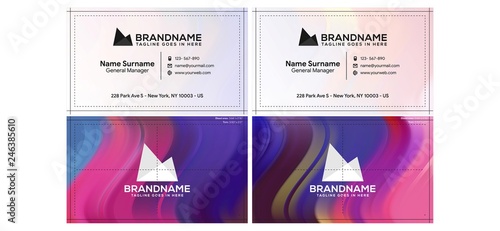 Vector modern creative and clean business card template, polygon background, flyer design, name card template. Corporate identity with abstract illustration. Vector company style for brandbook