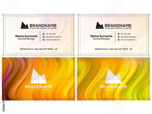 Vector modern creative and clean business card template, polygon background, flyer design, name card template. Corporate identity with abstract illustration. Vector company style for brandbook