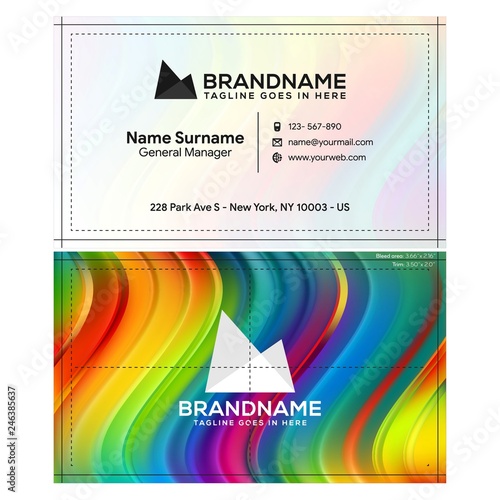 Vector modern creative and clean business card template, polygon background, flyer design, name card template. Corporate identity with abstract illustration. Vector company style for brandbook
