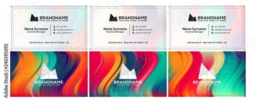 Vector modern creative and clean business card template, polygon background, flyer design, name card template. Corporate identity with abstract illustration. Vector company style for brandbook
