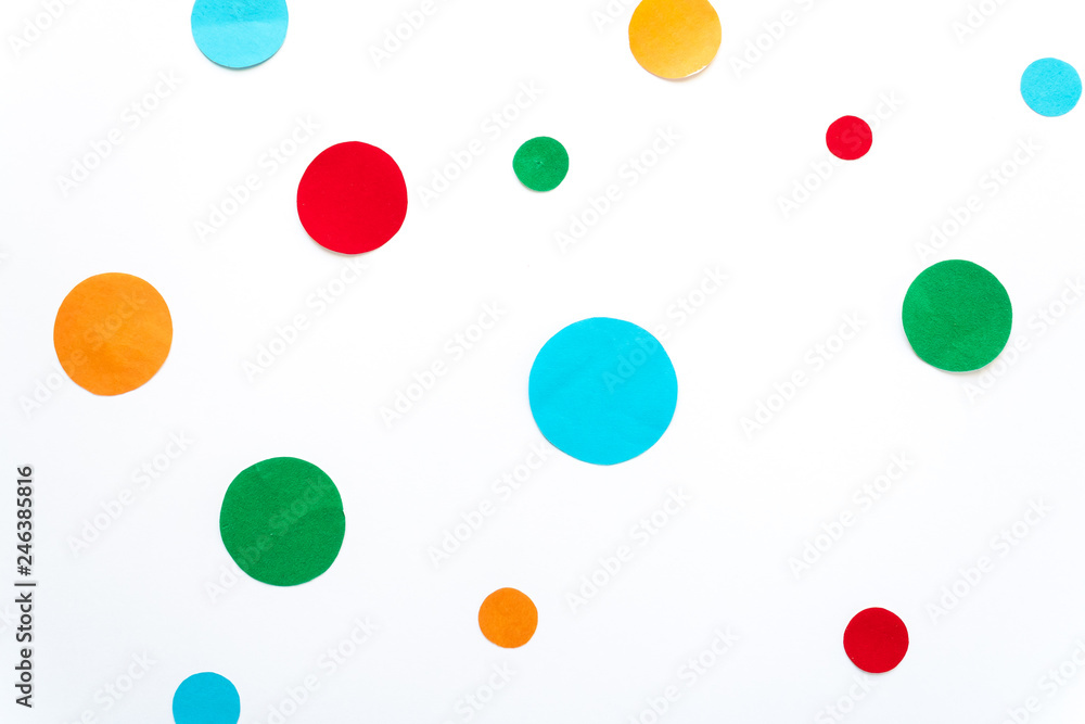 cut out different colored circles on white background cut out different colored circles on white background