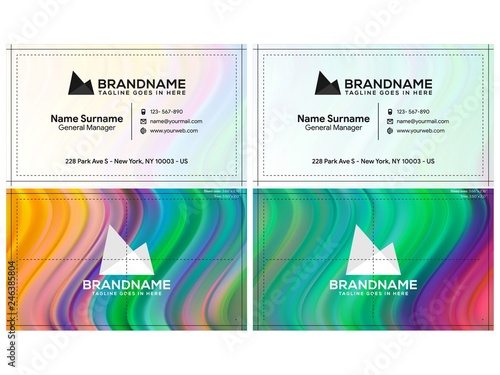 Vector modern creative and clean business card template, polygon background, flyer design, name card template. Corporate identity with abstract illustration. Vector company style for brandbook