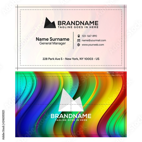 Vector modern creative and clean business card template, polygon background, flyer design, name card template. Corporate identity with abstract illustration. Vector company style for brandbook