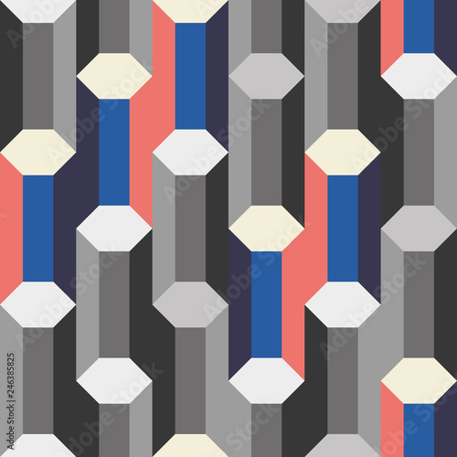 gray 3d columns seamless pattern