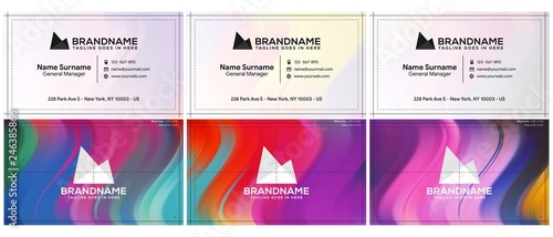 Vector modern creative and clean business card template, polygon background, flyer design, name card template. Corporate identity with abstract illustration. Vector company style for brandbook