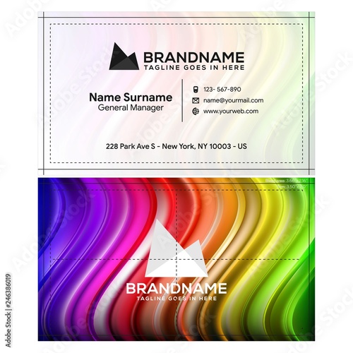 Vector modern creative and clean business card template, polygon background, flyer design, name card template. Corporate identity with abstract illustration. Vector company style for brandbook