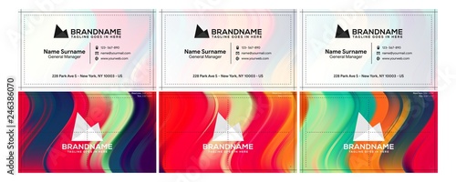 Vector modern creative and clean business card template, polygon background, flyer design, name card template. Corporate identity with abstract illustration. Vector company style for brandbook