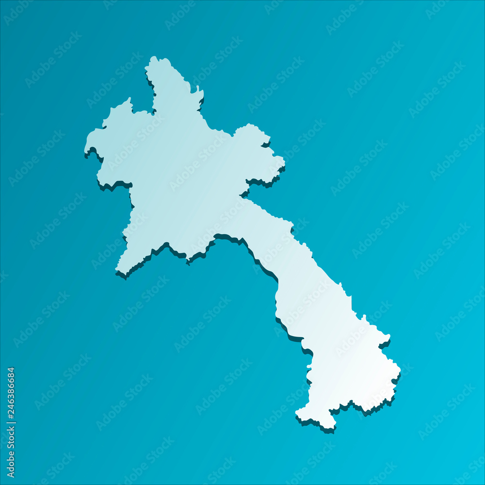 Obraz premium Simplified map of YYY. Vector isolated illustration icon with light blue silhouette. Bright blue background with shadow