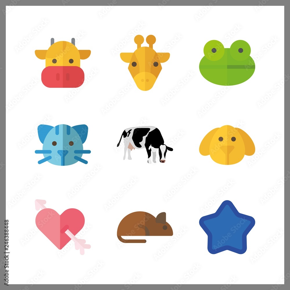 9 funny icon. Vector illustration funny set. cupid and cows icons for funny works 9 funny icon. Vector illustration funny set. cupid and cows icons for funny works