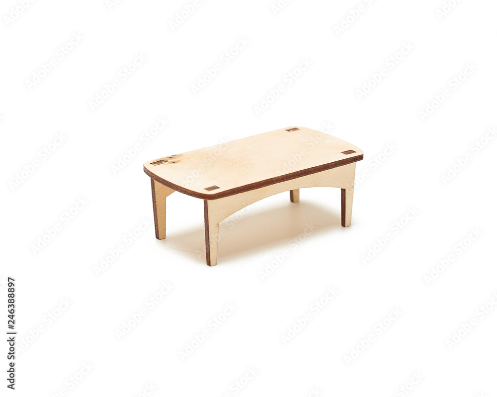 wood-carved table on white background wood-carved table on white background