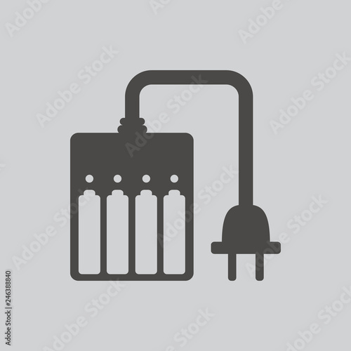 Battery charger icon isolated sign symbol and flat style for app, web and digital design. Vector illustration.