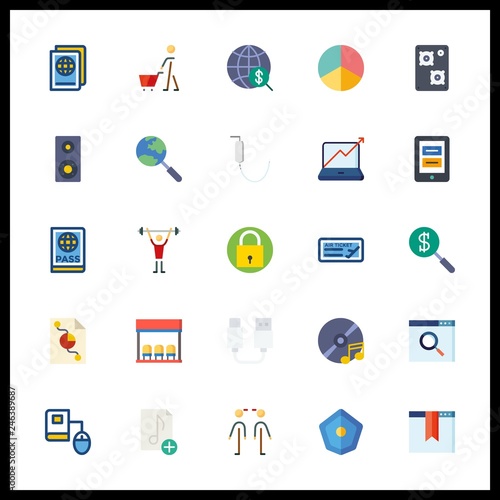 25 information icon. Vector illustration information set. search and online store icons for information works
