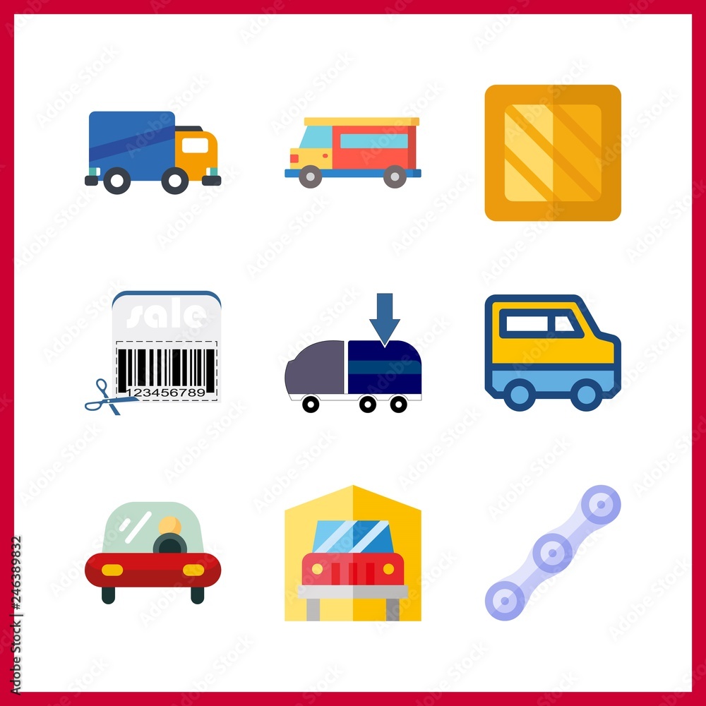 9 shipping icon. Vector illustration shipping set. transportation and chain icons for shipping works