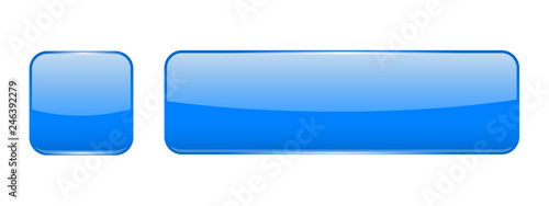 Blue glass buttons. Web 3d shiny icons