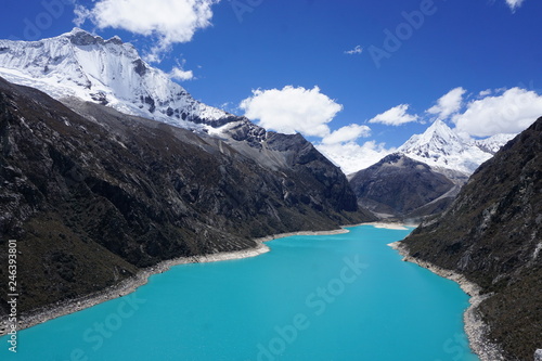 Blue glacial lake in the Cordillera Blanca, Andes Mountains, Peru