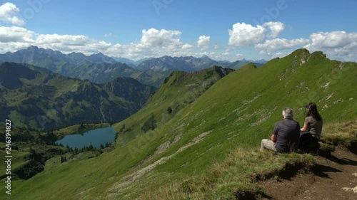 Lake Seealpsee at  Nebelhorn Mountain (2224m), Oberstdorf, Allg?u, Swabia, Bavaria, Germany