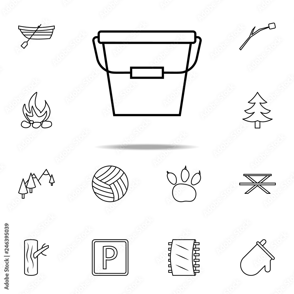 bucket icon. Camping icons universal set for web and mobile bucket icon. Camping icons universal set for web and mobile