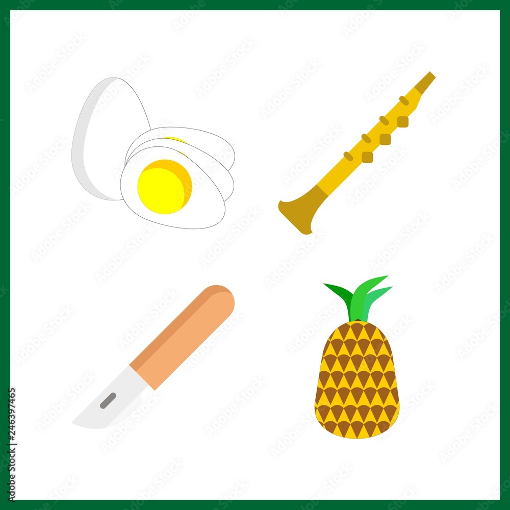 4 cut icon. Vector illustration cut set. boiled egg and scalpel icons for cut works 4 cut icon. Vector illustration cut set. boiled egg and scalpel icons for cut works