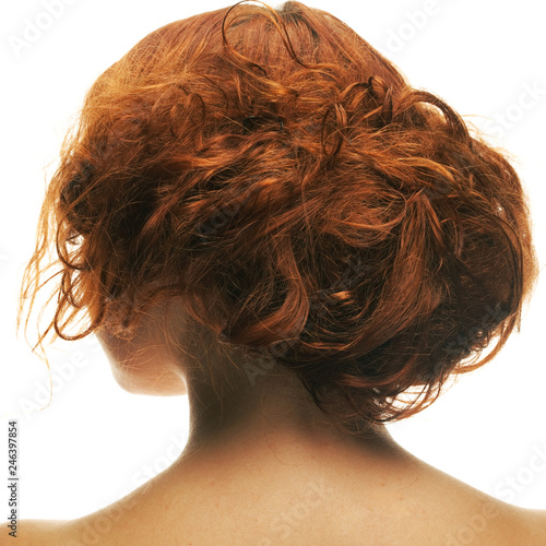 hairstyle red. back view