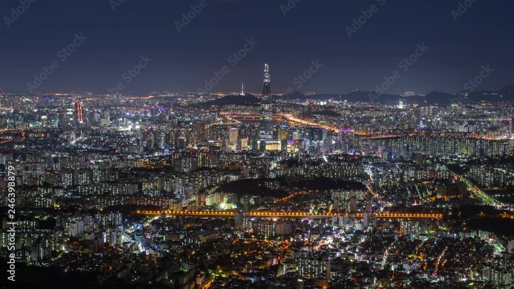 Timelapse of Seoul City Skyline, South Korea Timelapse of Seoul City Skyline, South Korea