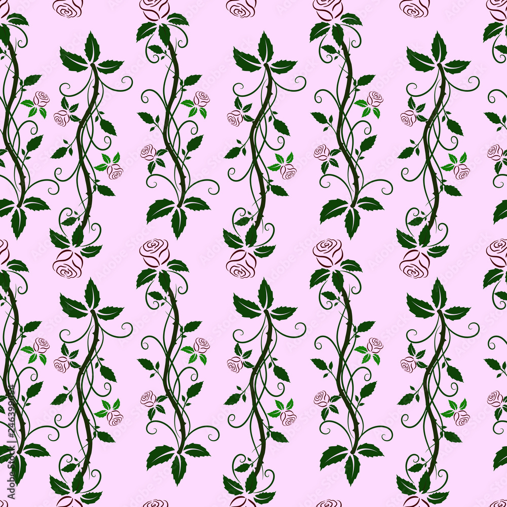 Roses. Flowers. Flower background. Seamless pattern. Repeated. Vector illustration.