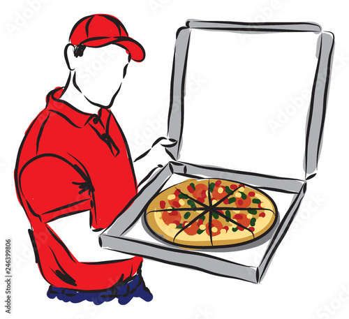 PIZZA DELIVERY MAN illustration