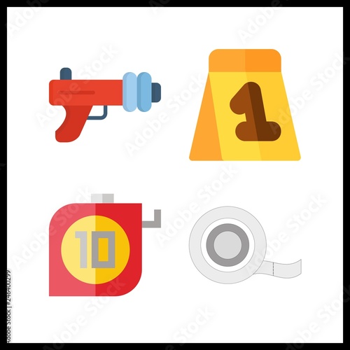 4 tape icon. Vector illustration tape set. evidence and medical tape icons for tape works