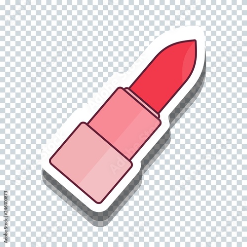 Vector flat lipstick sticker for Valentine's Day