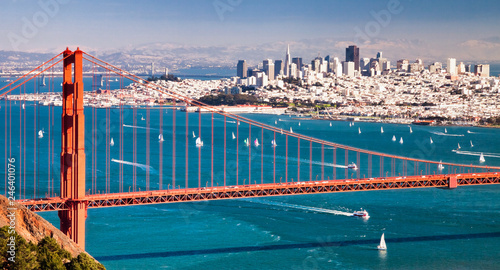 San Francisco Panorama w the Golden Gate bridge photo