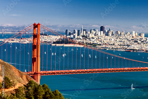 San Francisco Panorama w the Golden Gate bridge
