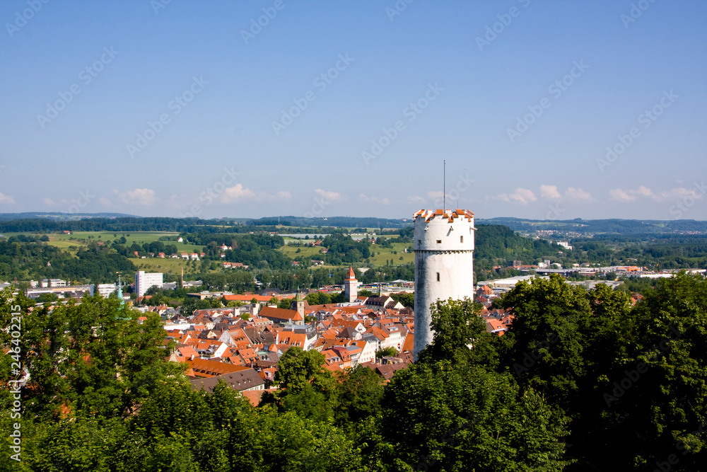 Panorama von Ravensburg mit Mehlsack von der Veitsburg