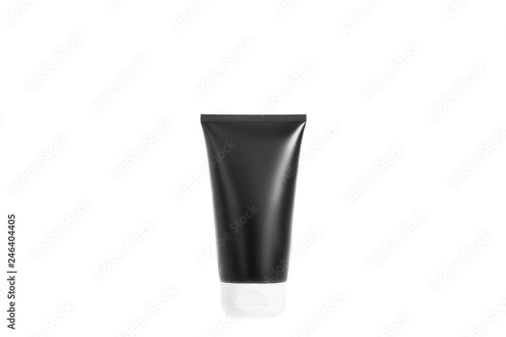 Studio shot of black cream tube isolated on white Studio shot of black cream tube isolated on white