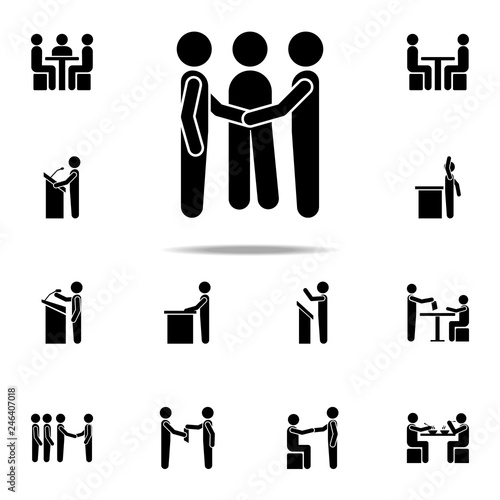 to reconcile two people icon. Conversation icons universal set for web and mobile
