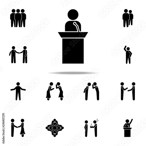 a speech from the rostrum icon. Conversation icons universal set for web and mobile
