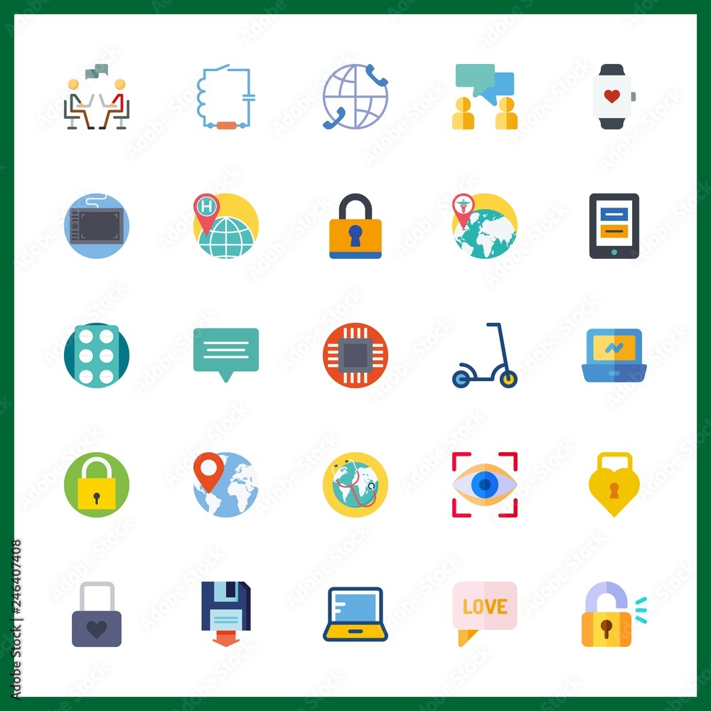 25 tech icon. Vector illustration tech set. smartwatch and chat icons for tech works 25 tech icon. Vector illustration tech set. smartwatch and chat icons for tech works