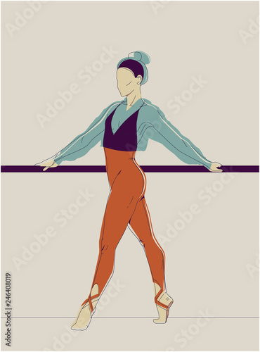 Slim sportive young woman doing fitness and yoga exercises. Interest sportswear. Vector glitch overlay illustration design for t-shirt graphics, icons, posters, print and and other uses