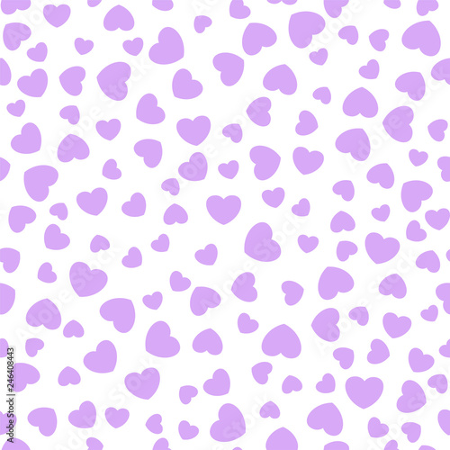 Seamless pattern with vector flat color hearts