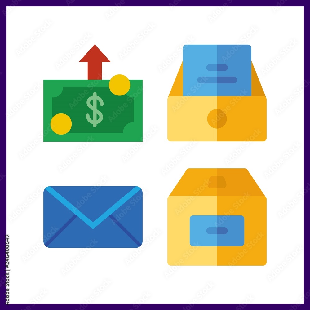 4 send icon. Vector illustration send set. money and box icons for send works 4 send icon. Vector illustration send set. money and box icons for send works